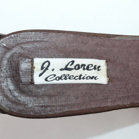 J Loren Collection 9.5M Brown Bronze Beaded Embellishment Pointed Toe Heels - Picture 10 of 10